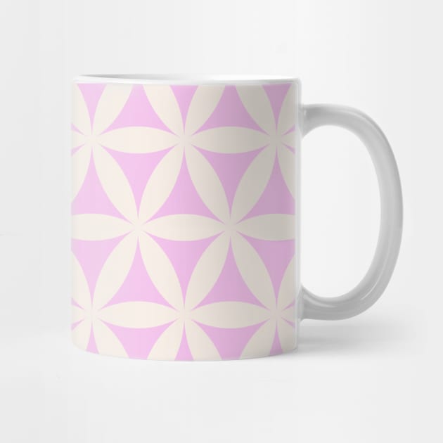 Flower of Life, Sacred Geometry / Ivory and Bright Lilac Shades by matise